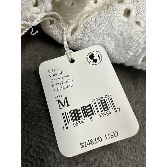 NWT FP One Yesenia Maxi Top Eyelet Button Whote Medium - Picture 7 of 9